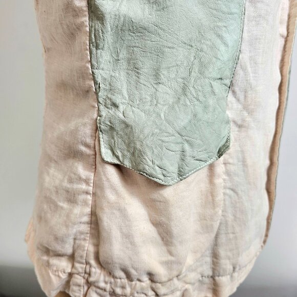 Hettabretz | Archival Goatskin Leather & Linen Paneled Blazer | Made in Italy - Picture 8 of 12